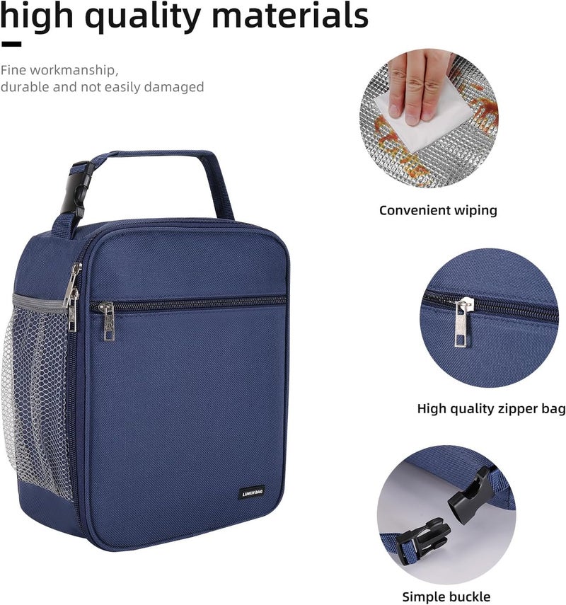 Lovoeo Lunch box Lunch bag for men women Insulated Lunchbox Lunch bags for Work Picnic Travel (Navy blue) - Image 3